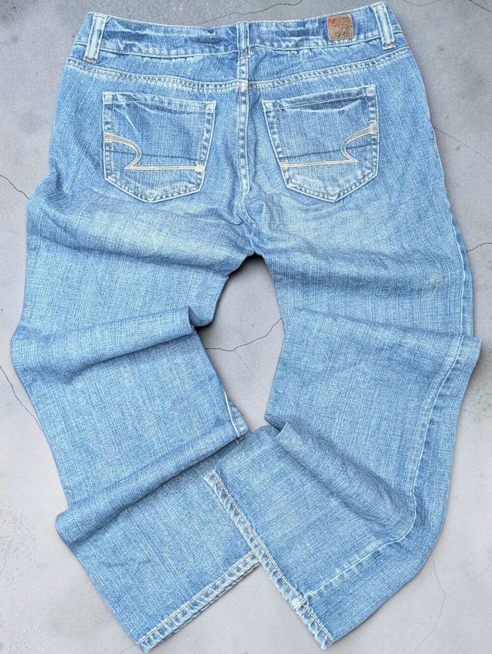 Y2K American Eagle Low Rise Flare Jeans Size 6 Bootcut McBling Grunge 2000s Core